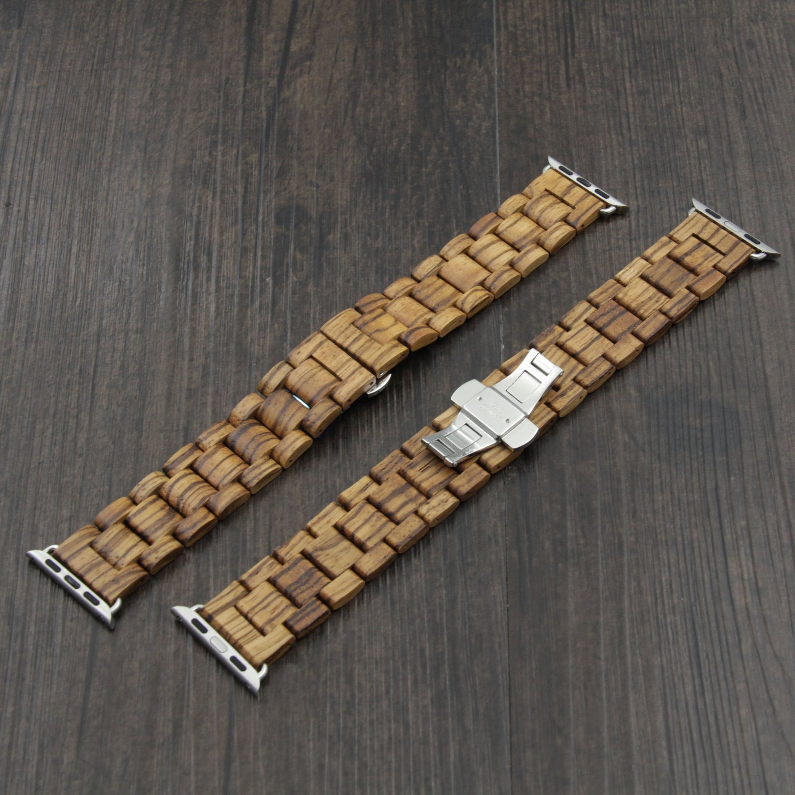 HAVERN Minimalist Mens Zebrawood Wooden Apple Watch Series 1 and 2 Band-Apple Watch Bands-HAVERN Woodworks