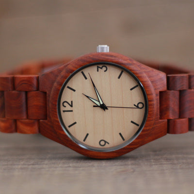 HAVERN Minimalist Red Sandalwood Mens Wood Watch-Mens Watches-HAVERN Woodworks