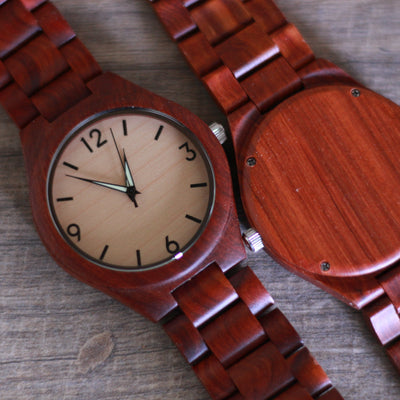 HAVERN Minimalist Red Sandalwood Mens Wood Watch-Mens Watches-HAVERN Woodworks
