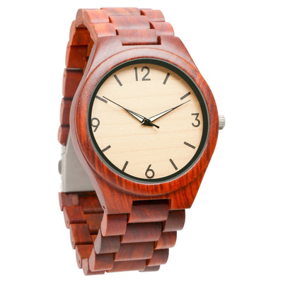 HAVERN Minimalist Red Sandalwood Mens Wood Watch-Mens Watches-HAVERN Woodworks