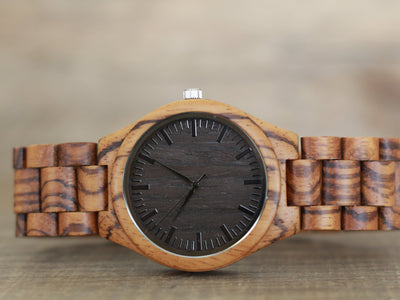 HAVERN Minimalist Zebrawood All Wood Mens Wood Watch-Mens Watches-HAVERN Woodworks