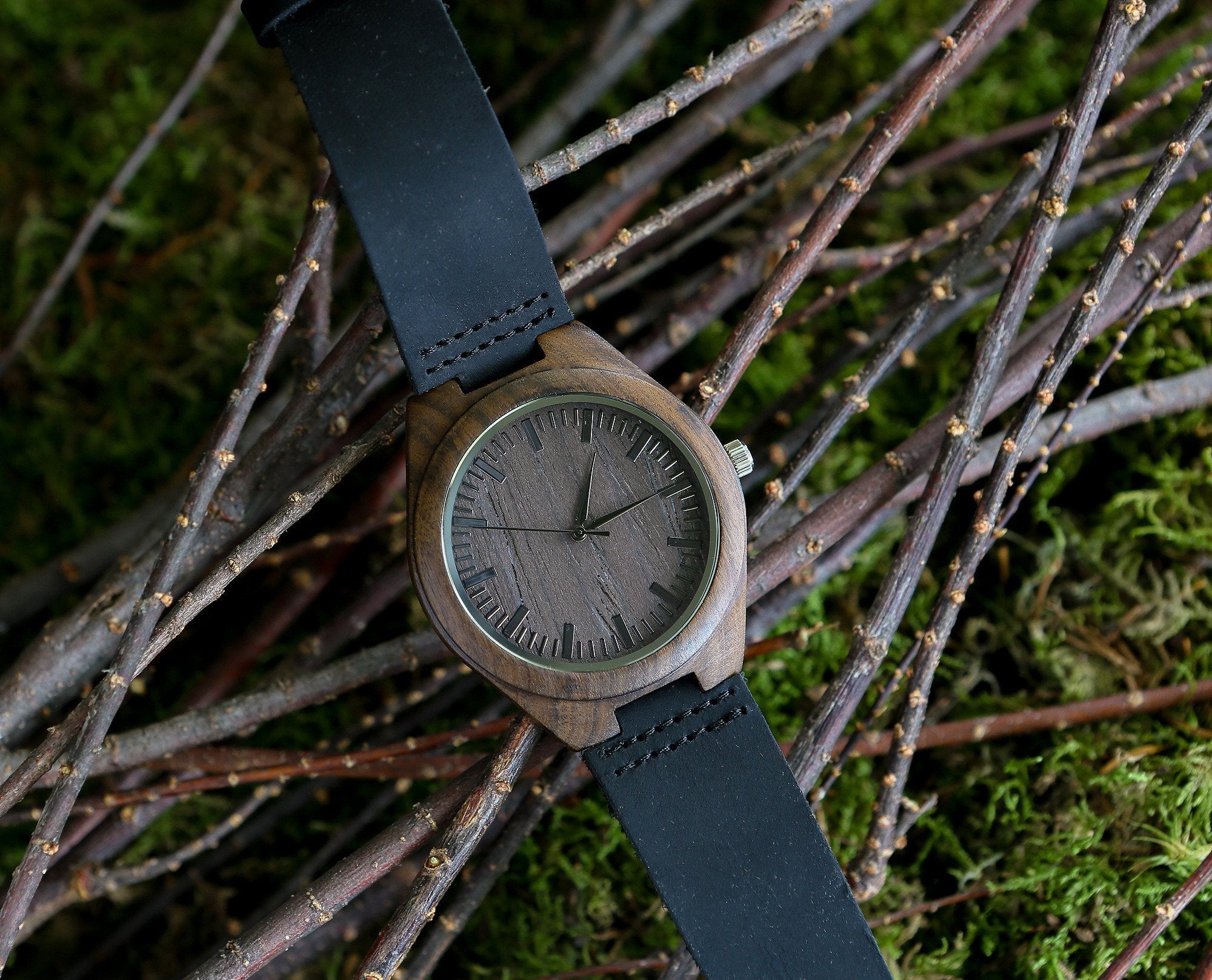HAVERN Original Minimalist Mens Ebony Grain Wood Watch-Mens Watches-HAVERN Woodworks