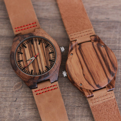 HAVERN Rocky Minimalist Zebrawood Mens Wood Watch-Mens Watches-HAVERN Woodworks