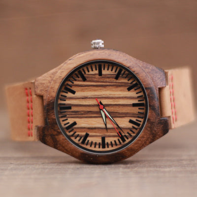 HAVERN Rocky Minimalist Zebrawood Mens Wood Watch-Mens Watches-HAVERN Woodworks