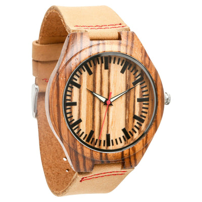 HAVERN Rocky Minimalist Zebrawood Mens Wood Watch-Mens Watches-HAVERN Woodworks