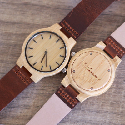 HAVERN "The Alleghany" Minimalist Leather and Bamboo Leather and Wood Mens Wooden watch-Mens Watches-HAVERN Woodworks