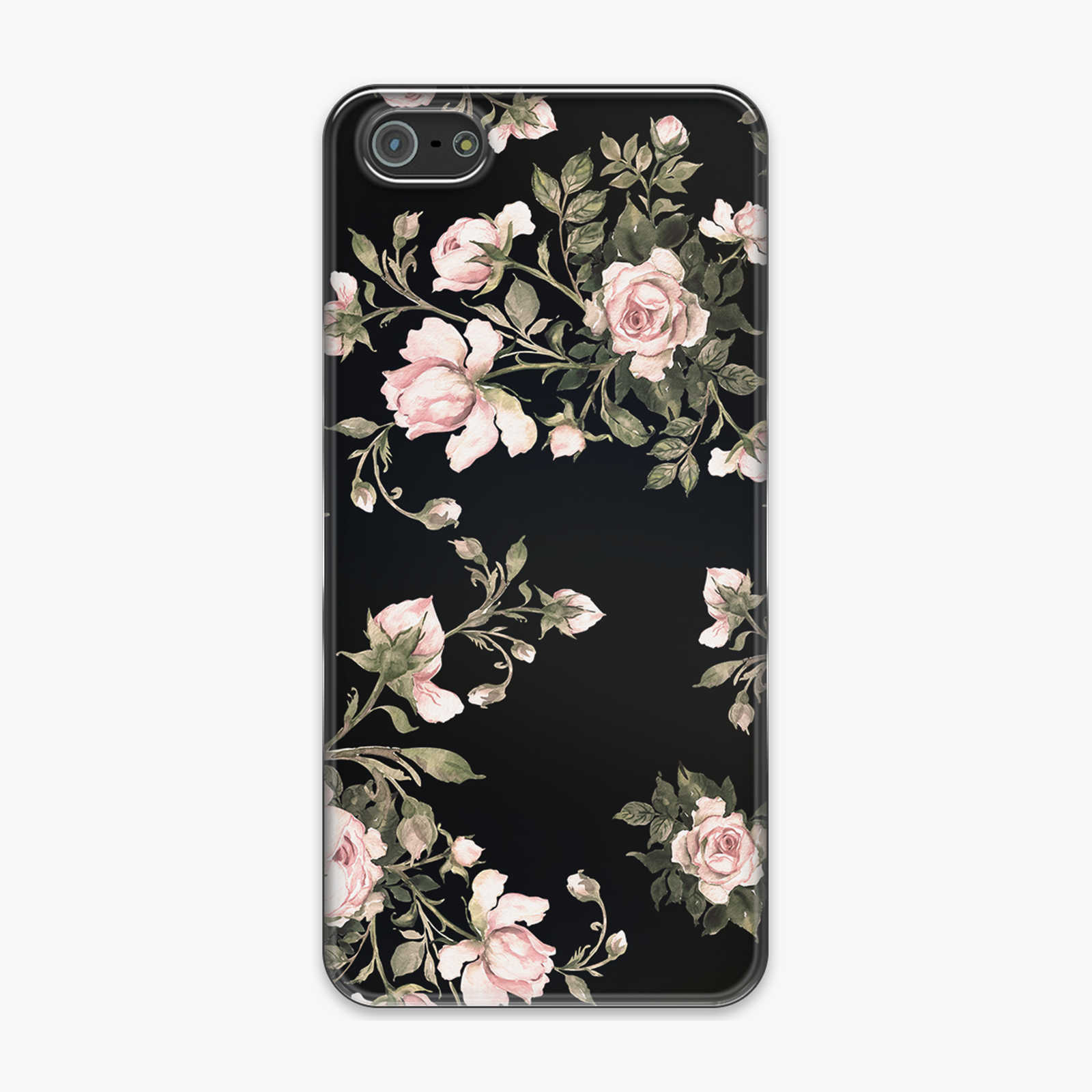 Snap iPhone 5 Phone Case - Pink Roses on Black Background