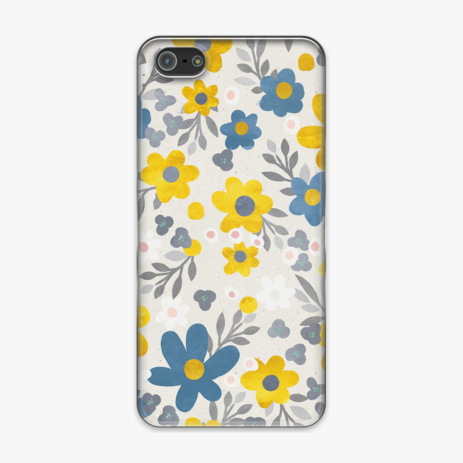 Tough iPhone 5 Phone Case - Yellow and Blue Flowers