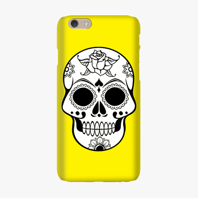 Snap iPhone 6  Phone Case - Skull With Yellow Background