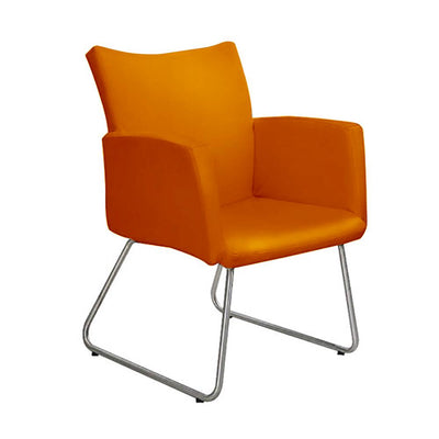 Soft Single Tub Chrome Sled Chair