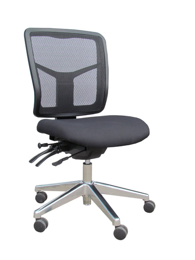 Tran Mesh Medium Back Chrome Base Levered Seat