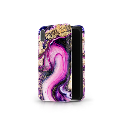 Purple & Gold Marble Phone Case For iPhone