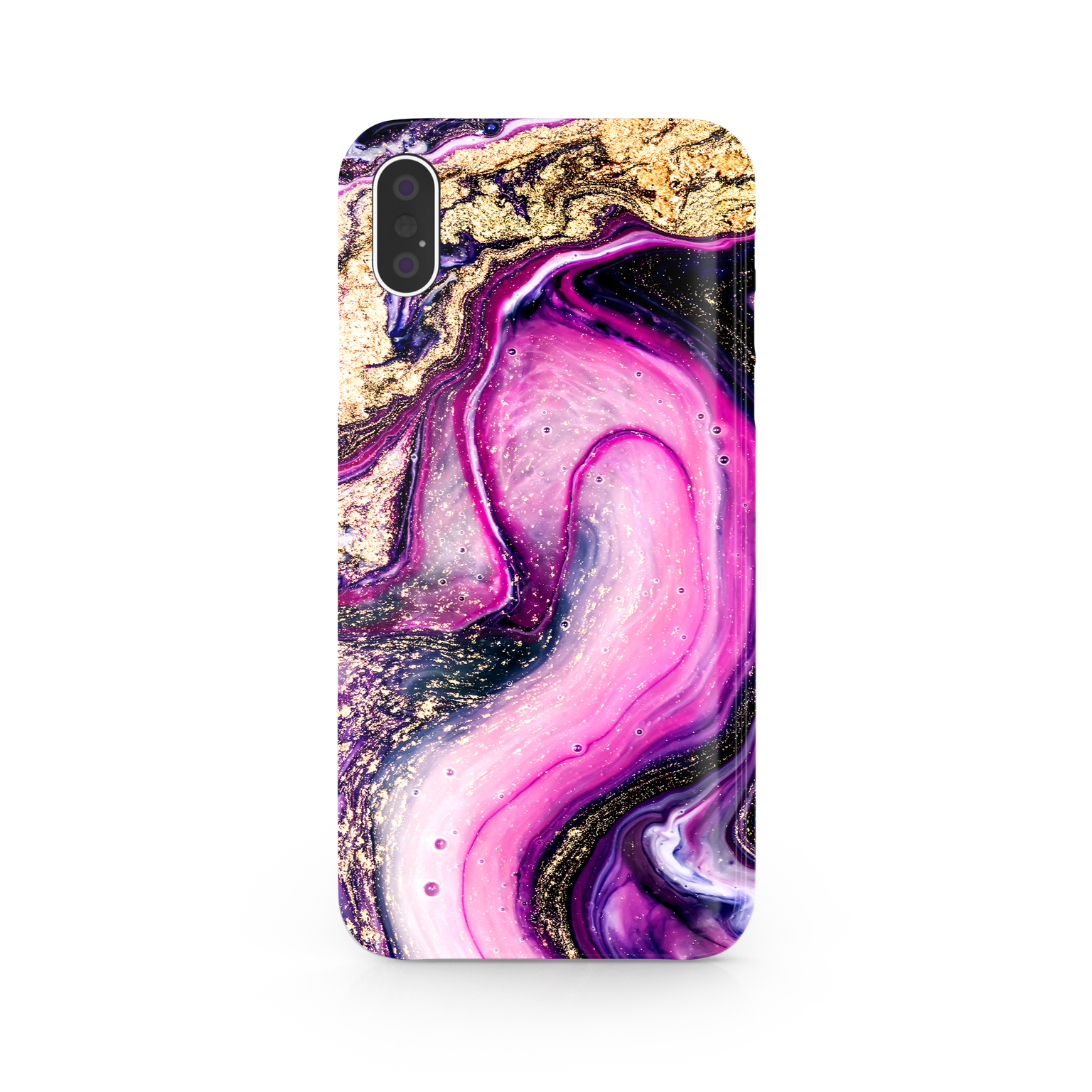 Purple & Gold Marble Phone Case For iPhone