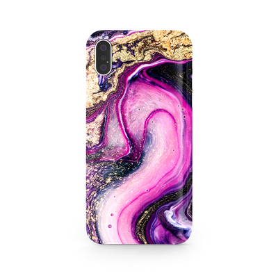 Purple & Gold Marble Phone Case For iPhone