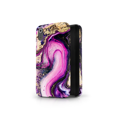 Purple & Gold Marble Phone Case For iPhone