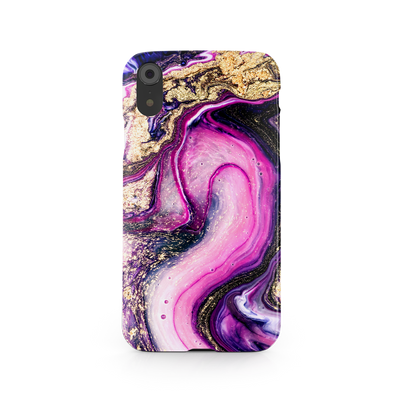 Purple & Gold Marble Phone Case For iPhone